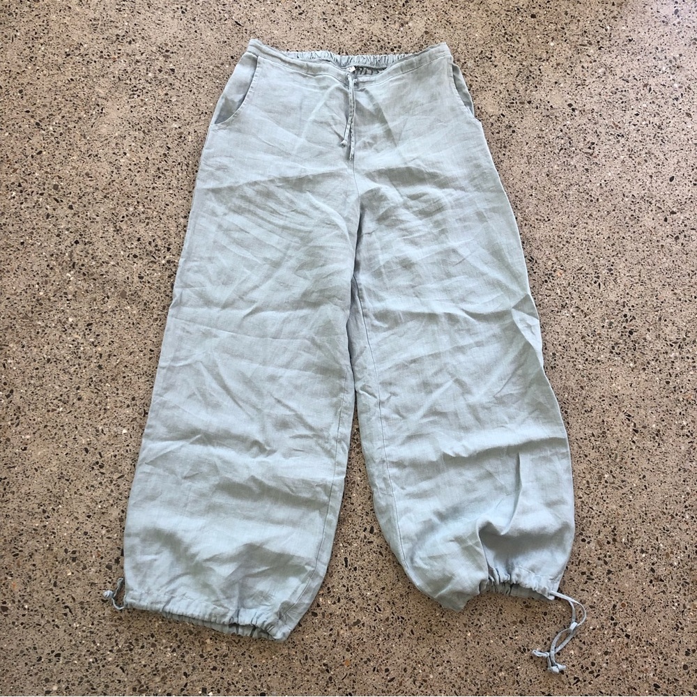 Bryn Walker Blue Linen Pants